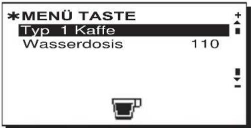 La Cimbali M39 Dosatron TE - Menü Tastenbelegung - Auswahl Kaffee - 1