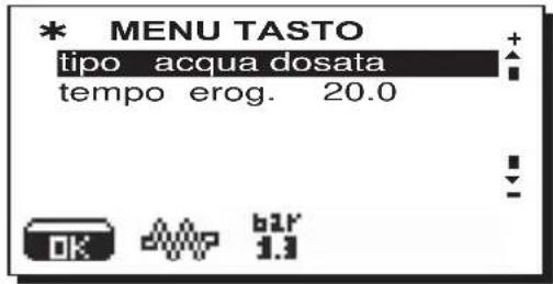 La Cimbali M39 Dosatron TE - Menù tasto - Selezione Acqua Calda - 1
