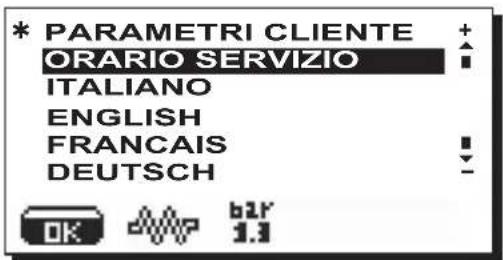 La Cimbali M39 Dosatron TE - Menù Parametri cliente - 1