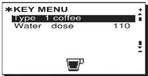 La Cimbali M39 Dosatron TE - Key menu - Coffee selection - 1