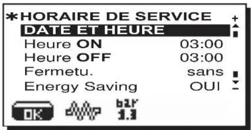 La Cimbali M39 Dosatron TE - Menu horaire de service - 1