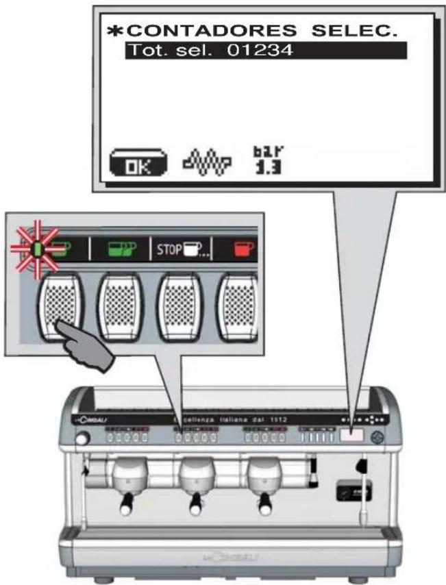 La Cimbali M39 Dosatron TE - Menu DADOS - Visualização e zeramento dos contadores - 2