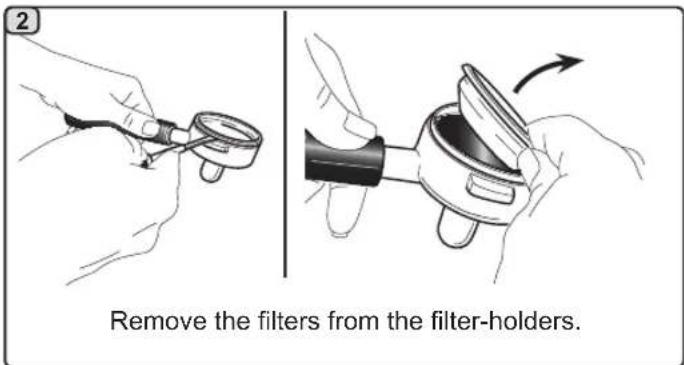 La Cimbali M39 Dosatron TE - FILTER-HOLDERS - This operation must be made on all the filter-holders at the end of each working day - 2