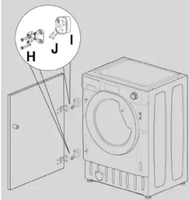 BRANDT BWD1754I - Instrucciones para el montaje de la puerta del mueble - 2