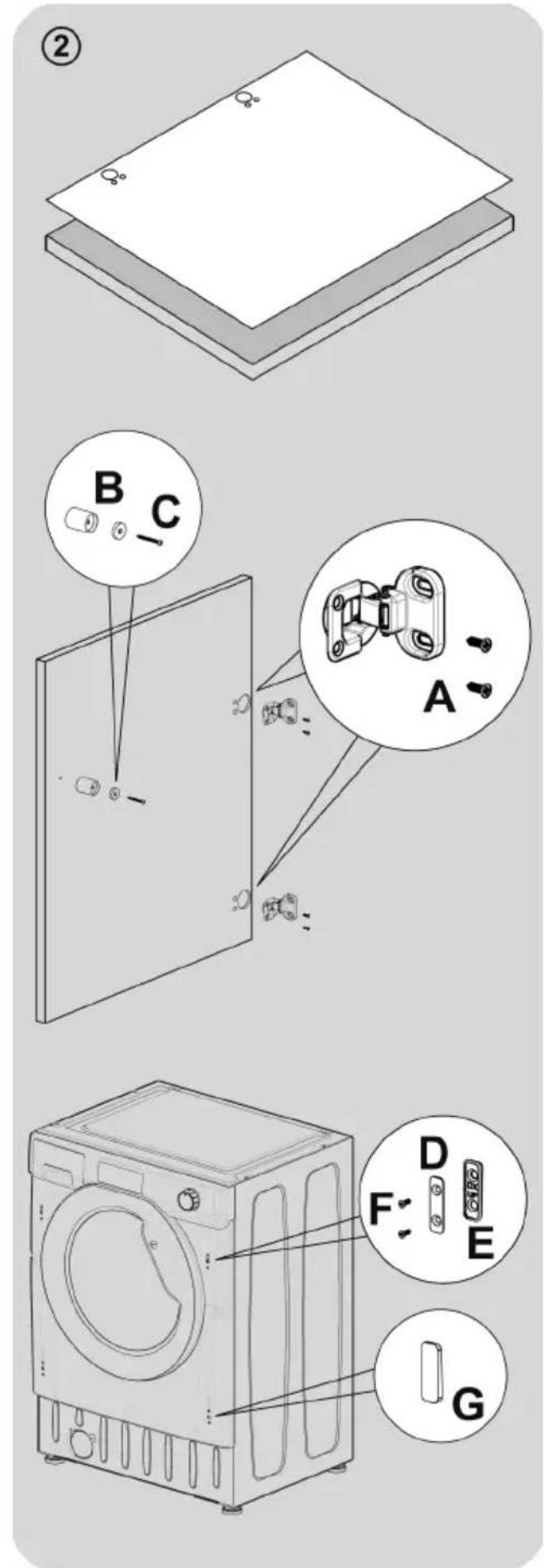BRANDT BWD1754I - Instructions de montage de la portedu meuble - 1