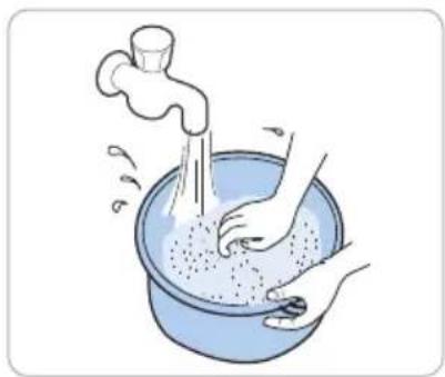Cuckoo CR1055 - Wash rice in container other than Inner pot. - 1