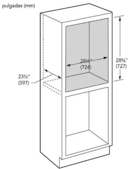 BOSCH HEZCMT3050 - Dimensiones del agujero para el gabinete - 1