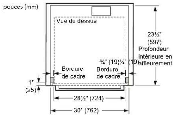 BOSCH HEZCMT3050 - Dimensions de l'installation en affleurement - 1