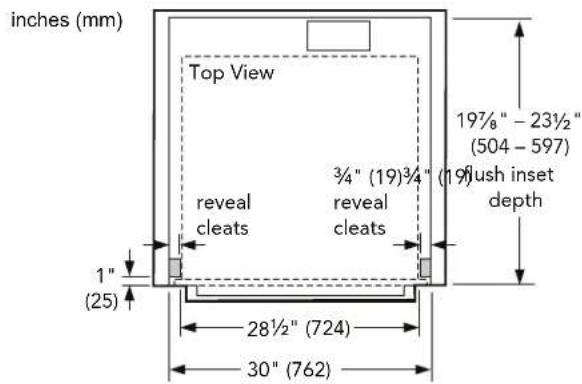 BOSCH HEZCMT3050 - Flush Install Dimensions - 1
