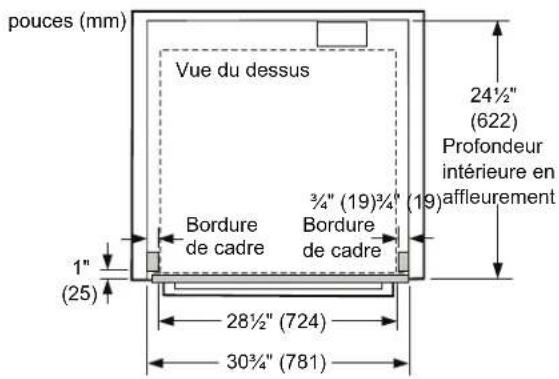 BOSCH HEZCMT3050 - Dimensions de l'installation en affleurement - 1