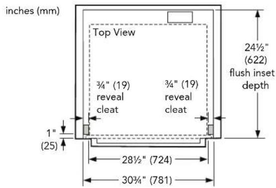 BOSCH HEZCMT3050 - Flush Install Dimensions - 1