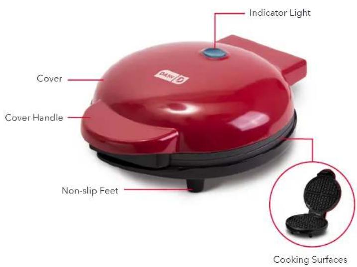 Dash Express DEWM8100AQ - PARTS &amp; FEATURES USING YOUR WAFFLE MAKER - 1