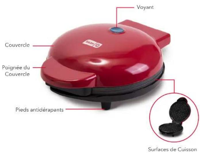 Dash Express DEWM8100AQ - PIÈCES ET CARACTÉRISTIQUES UTILISER VOTRE GAUFRIER - 1