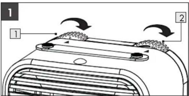 SILVERCREST SKHL 1200 A1 - Zapnuti zařizení/nastavení stipné topení - 1