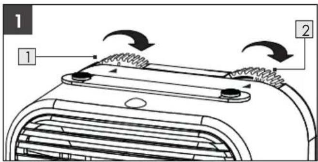 SILVERCREST SKHL 1200 A1 - Switching the appliance on/ Setting heating levels - 1