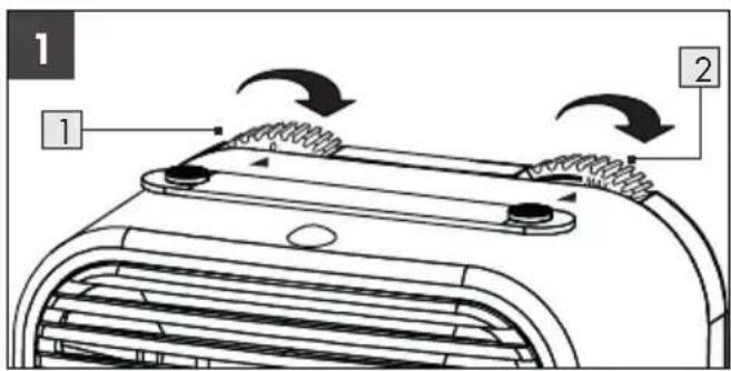 SILVERCREST SKHL 1200 A1 - Mise en marche de l'appareil / réglage des niveaux de chauffage - 1