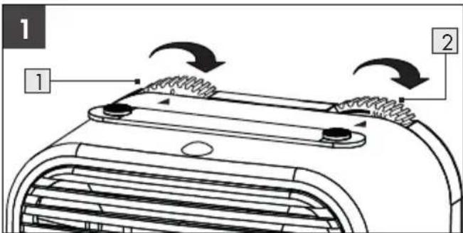 SILVERCREST SKHL 1200 A1 - Zapnutie pristroja/nastavenie stapnov ohrevu - 1