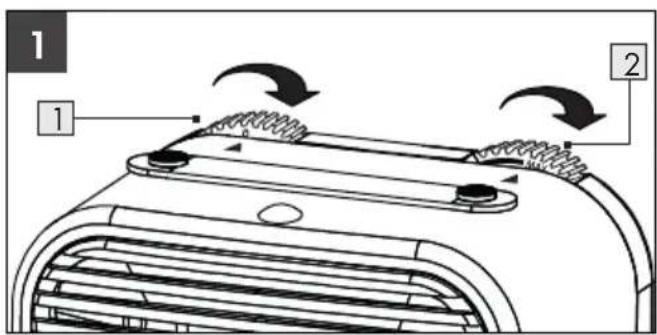 SILVERCREST SKHL 1200 A1 - Accensione dell'apparecchio/ regolazione dei livelli di riscaldamento - 1