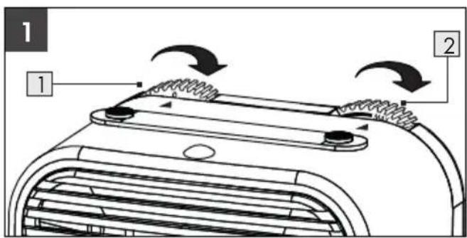 SILVERCREST SKHL 1200 A1 - Gerä einschalten/Heizstufen einstellen - 1