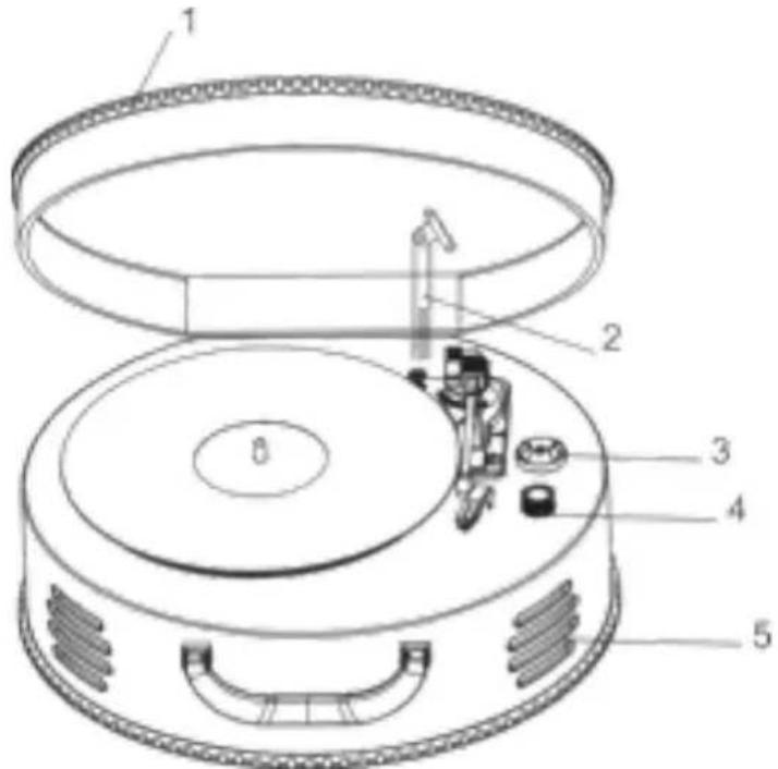 Classic Phono TT34 - POSIZIONE DEI CONTROLLI E DEGLI INDICATORI PANNELLO ANTERiore - 1