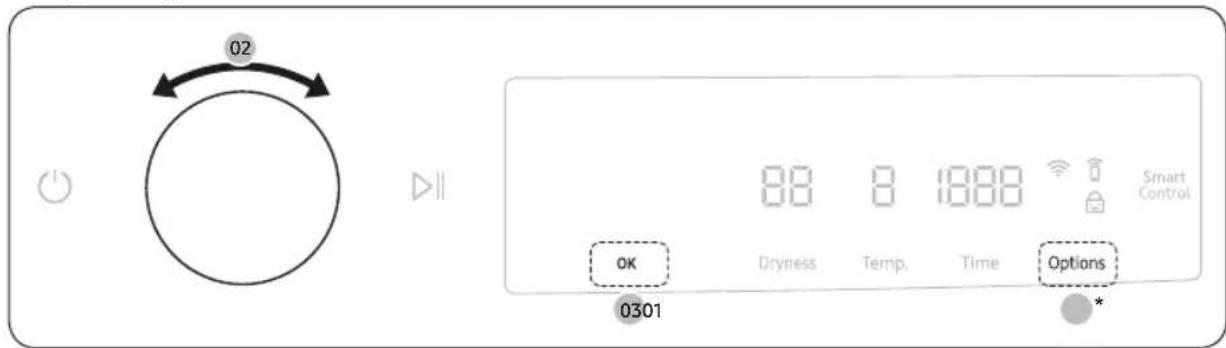 SAMSUNG DV25B6900EX - Using Settings - 1