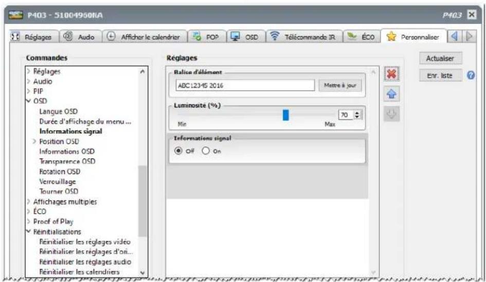 NEC NaViSet Administrator 2 - Onglet de propriétés Personnalisé - 1