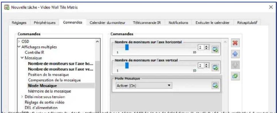 NEC NaViSet Administrator 2 - Exemple de tâche : Utilisation des commandes spécifiques d'un périhérique pour configurer une mosaïque - 2