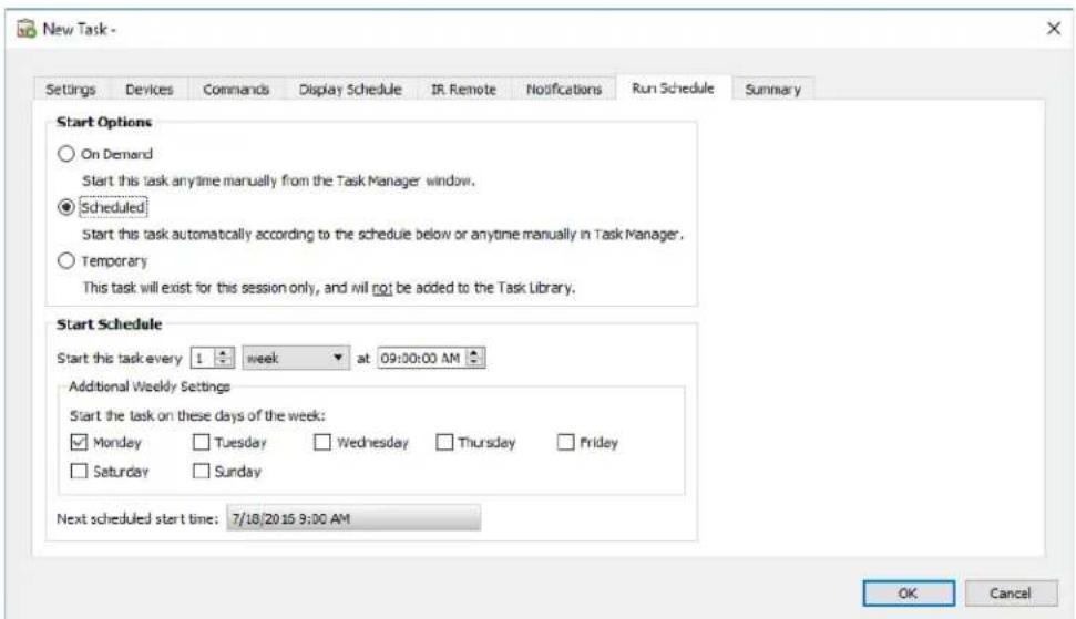 NEC NaViSet Administrator 2 - Run Schedule Tab - 1