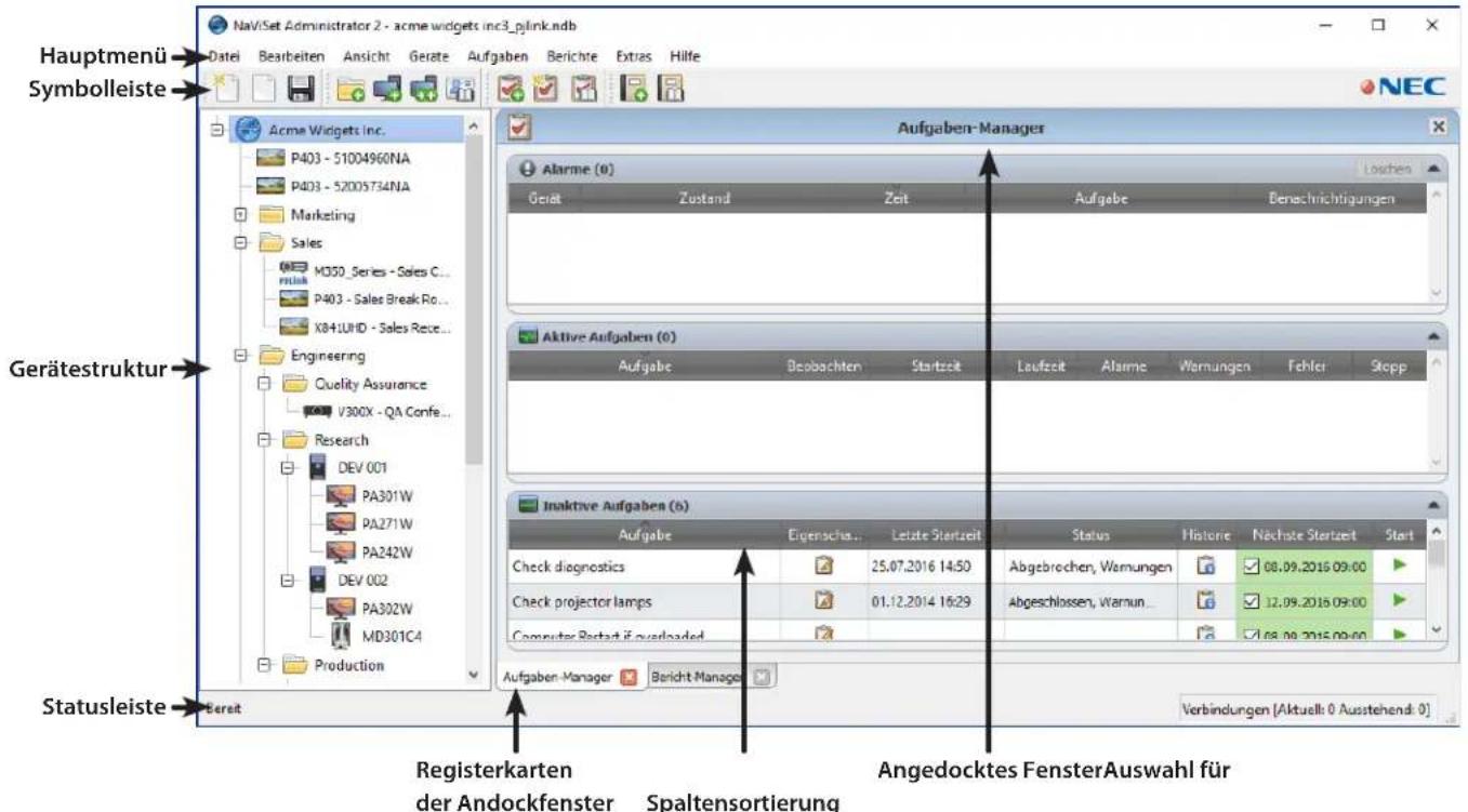 NEC NaViSet Administrator 2 - Hauptfenster - 1