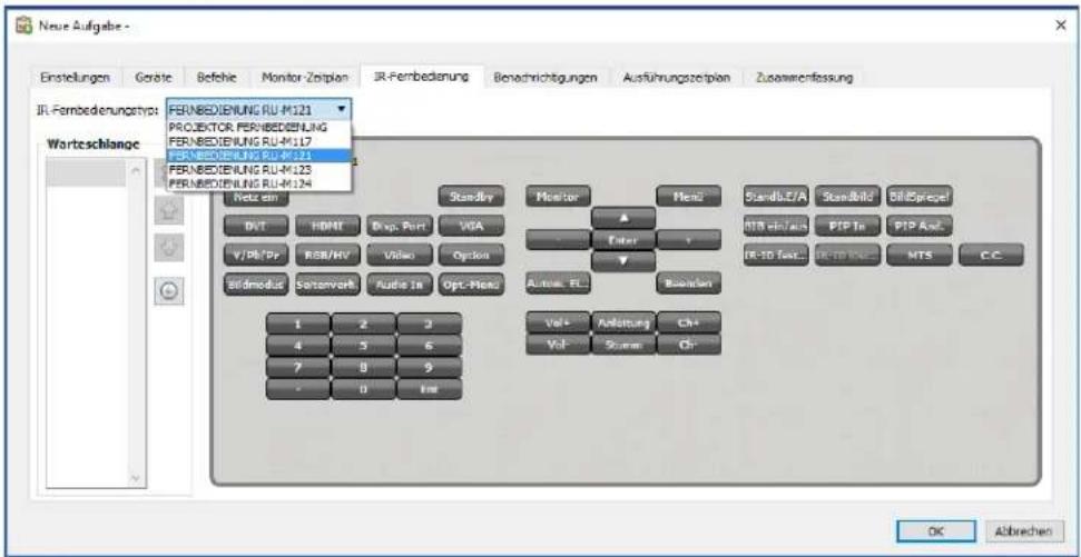 NEC NaViSet Administrator 2 - Registerkarte IR-Fernbedienung - 1