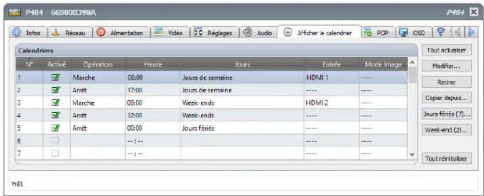 NEC NaViSet Administrator 2 - Calendriers avec jours fériés et week-ends - 1