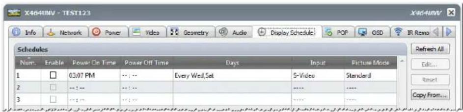 NEC NaViSet Administrator 2 - Display Schedule Property Tab - 1