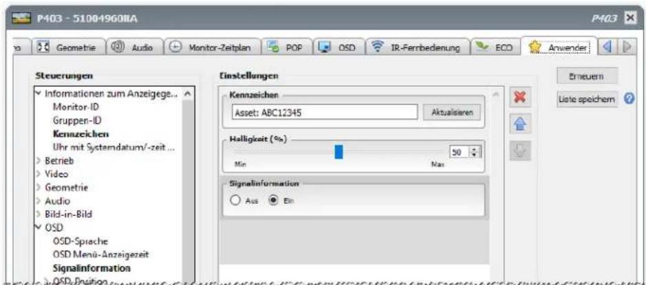 NEC NaViSet Administrator 2 - Eigenschaftenregisterkarte Anwender - 1