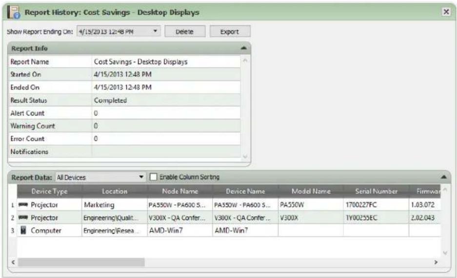 NEC NaViSet Administrator 2 - Report History - 1