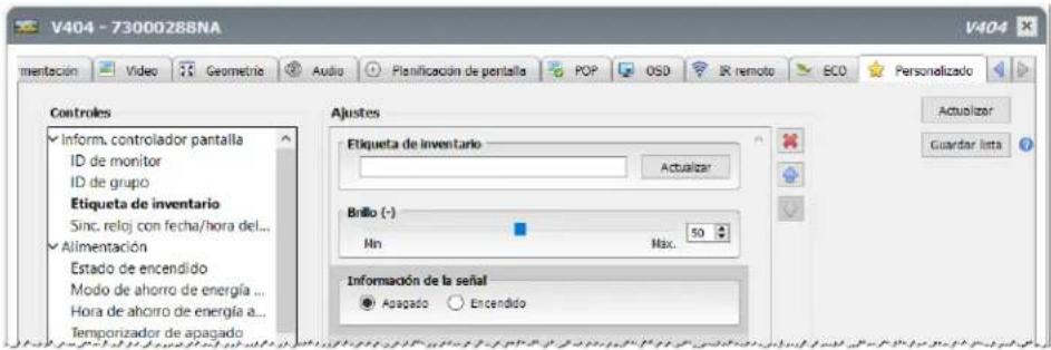 NEC NaViSet Administrator 2 - Pestana de propiedades Personalizo - 1