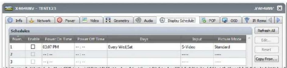 NEC NaViSet Administrator 2 - Display Schedule Property Tab - 5