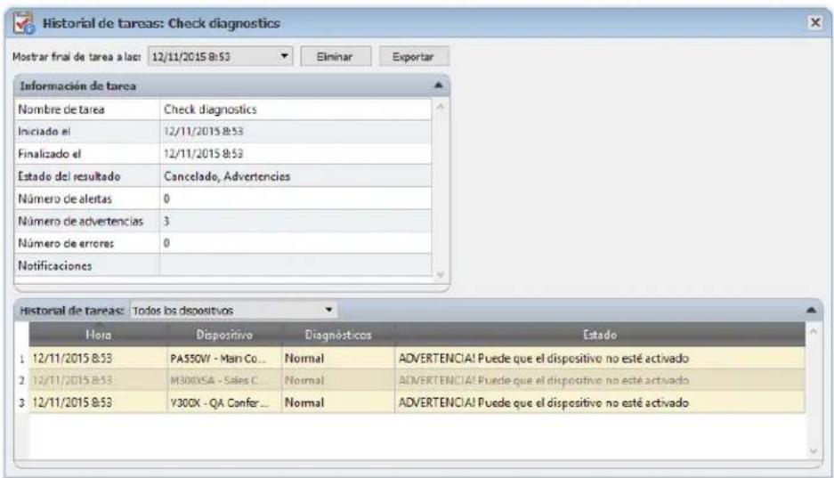 NEC NaViSet Administrator 2 - Historial de tareas - 1