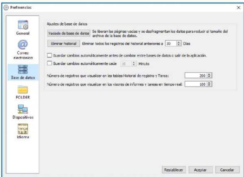 NEC NaViSet Administrator 2 - Ajustes de base de datos - 1