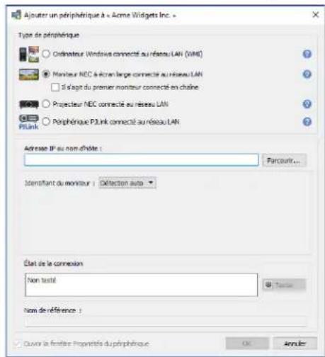 NEC NaViSet Administrator 2 - Ajout d'un ou de plusieurs moniteurs NEC à écran large connectés au réseau LAN - 1