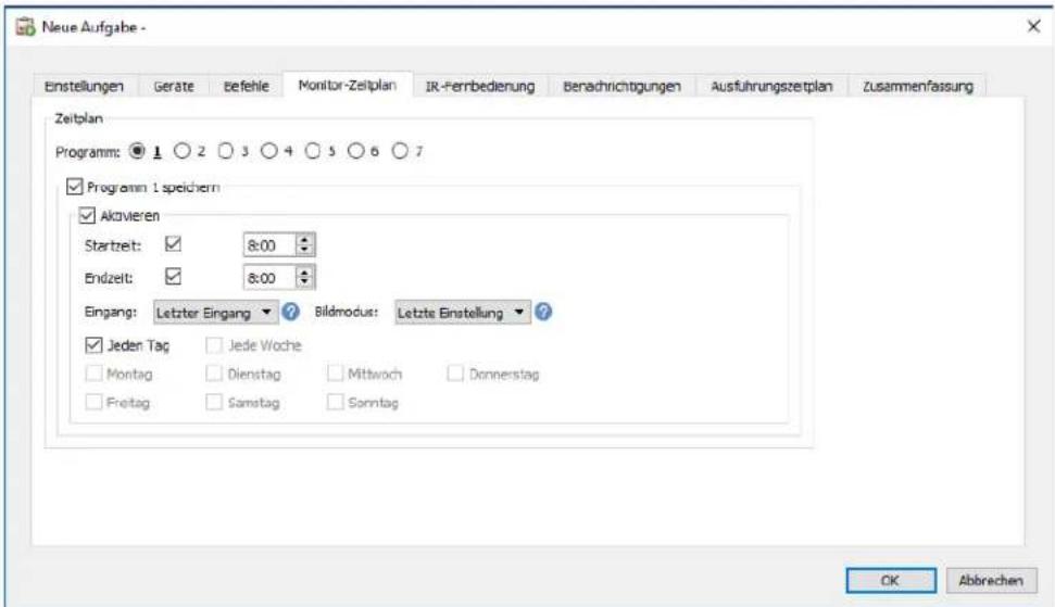 NEC NaViSet Administrator 2 - Registerkarte Monitor-Zeitplan - 1
