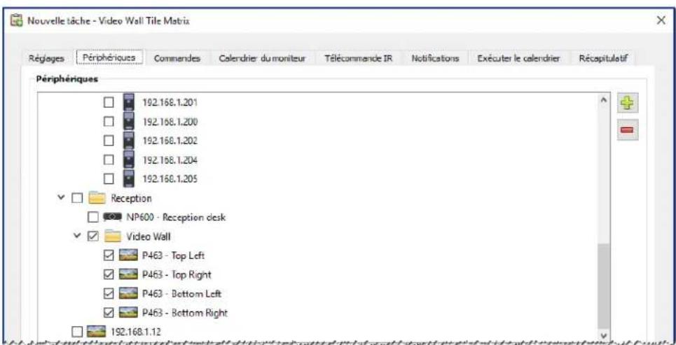 NEC NaViSet Administrator 2 - Exemple de tâche : Utilisation des commandes spécifiques d'un périhérique pour configurer une mosaïque - 1