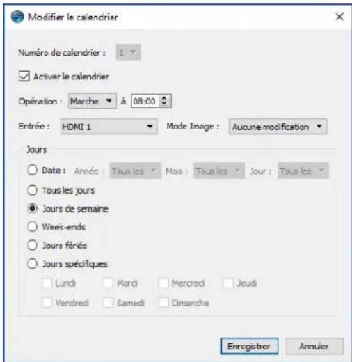 NEC NaViSet Administrator 2 - Onglet de propriétés Calendrier du moniteur - 3
