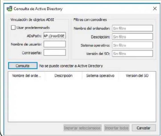 NEC NaViSet Administrator 2 - Cuadro de dialogo Consulta de Active Directory - 1