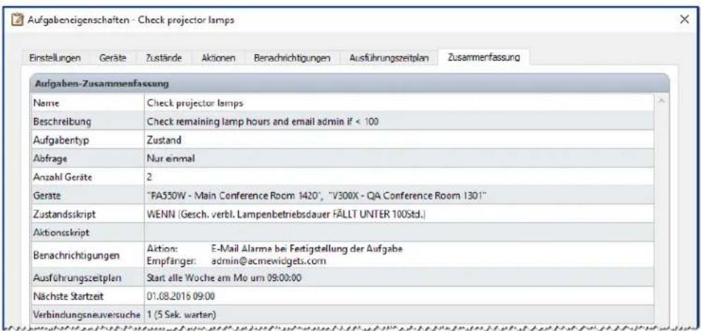 NEC NaViSet Administrator 2 - Beispielaufgabe: Überprüfen von Projektorlampen, die bald ersetzt werden müssen - 5