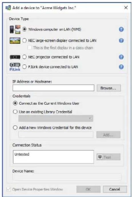 NEC NaViSet Administrator 2 - Adding a single Windows computer on LAN (WMI) (Windows version only) - 1