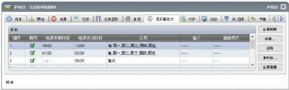 NEC NaViSet Administrator 2 - “显示器定时” 属性选项卡 - 1