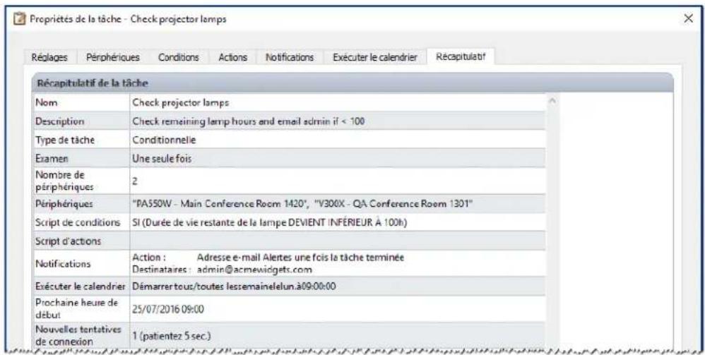 NEC NaViSet Administrator 2 - Exemple de tâche : vérifier les lampes de projecteur dont la date de remplacement est proche - 5
