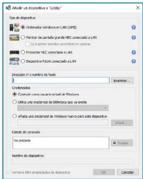 NEC NaViSet Administrator 2 - Adición de un solo ordinador Windows en LAN (WMI) (solo en la version para Windows) - 1
