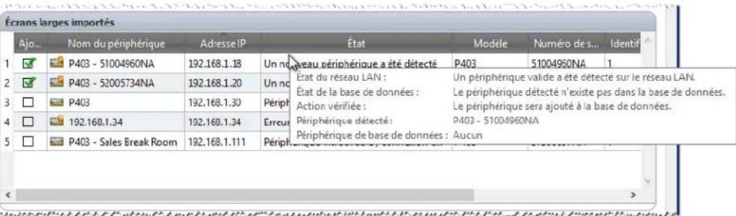 NEC NaViSet Administrator 2 - Importation de périhériques : mode de validation des périhériques - 3