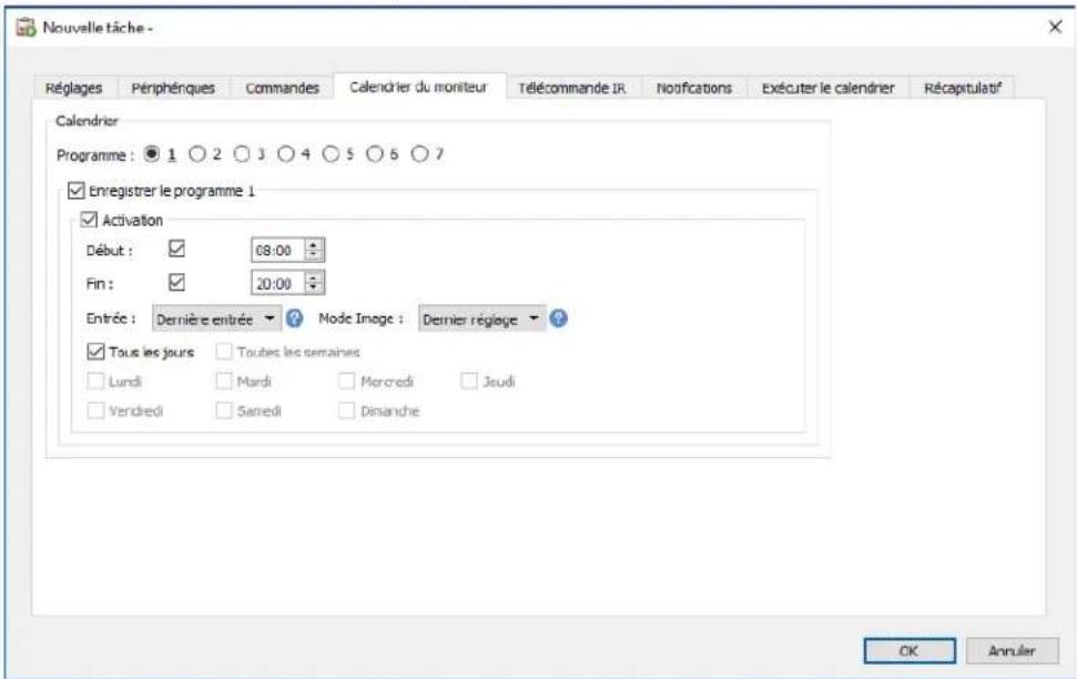 NEC NaViSet Administrator 2 - Onglet Calendrier du moniteur - 1